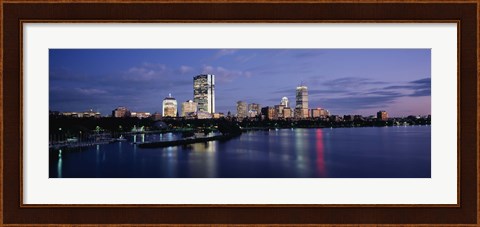 Framed Buildings On The Waterfront At Dusk, Boston, Massachusetts, USA Print
