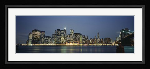 Framed Buildings On The Waterfront, NYC, New York City, New York State, USA Print