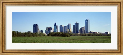Framed Dallas on a clear day,TX Print