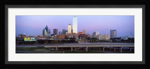 Framed Dallas on a cloudy day, TX Print