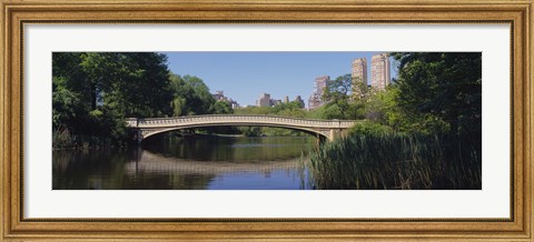 Framed Bridge across a lake, Central Park, New York City, New York State, USA Print