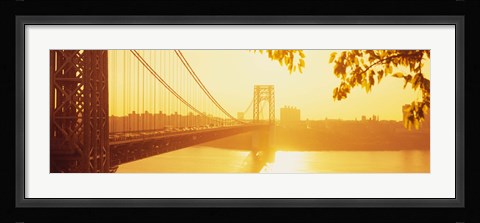 Framed Bridge across the river, George Washington Bridge, New York City Print