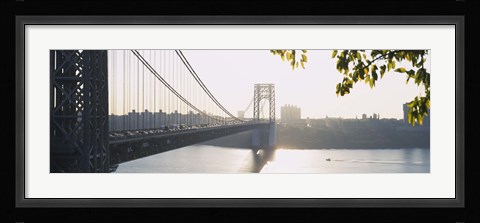 Framed George Washington Bridge in black and white, New York City Print