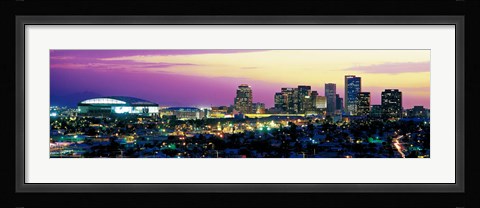 Framed Phoenix Skyline at Night Print