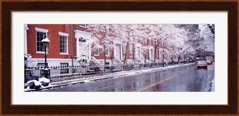 Framed Winter, Snow In Washington Square, NYC, New York City, New York State, USA Print