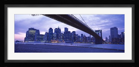Framed Brooklyn Bridge and New York City Skyline Print