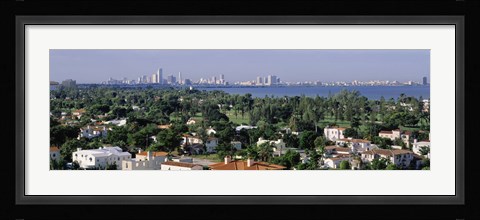 Framed High Angle View Of The City, Miami, Florida, USA Print
