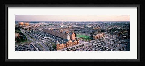 Framed Aerial view of a baseball field, Baltimore, Maryland, USA Print