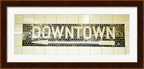 Framed USA, New York City, subway sign Print