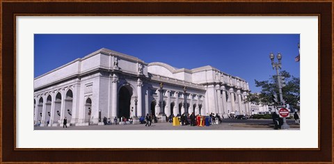 Framed USA, Washington DC, Tourists walking in front of Union Station Print