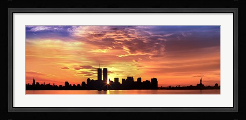 Framed US, New York City, skyline, sunrise Print