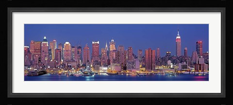 Framed New York City West Side Skyscrapers during dusk Print