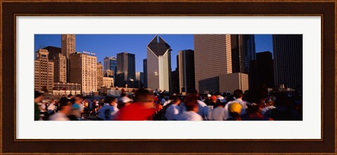 Framed Group of people running a marathon, Chicago, Illinois, USA Print