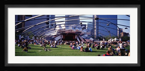 Framed People At A Lawn, Pritzker Pavilion, Millennium Park, Chicago, Illinois, USA Print