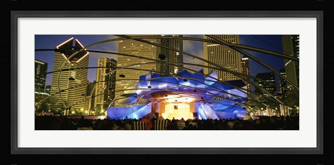 Framed USA, Illinois, Chicago, Millennium Park, Pritzker Pavilion, Spectators watching the show Print
