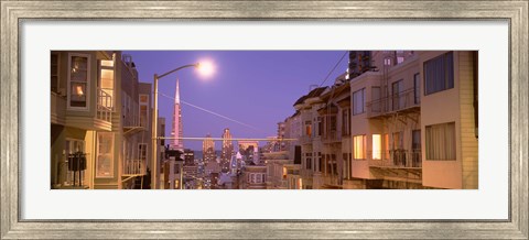 Framed City At Night, San Francisco, California, USA Print
