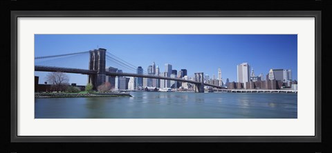 Framed Brooklyn Bridge and Skyscrapers in New York City Print