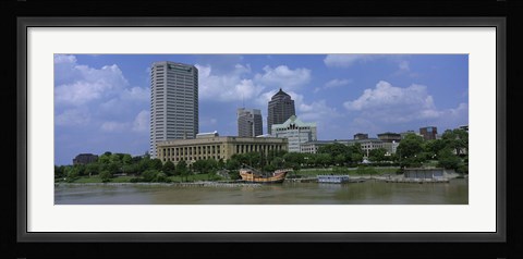 Framed Columbus, Ohio on a Cloudy day Print