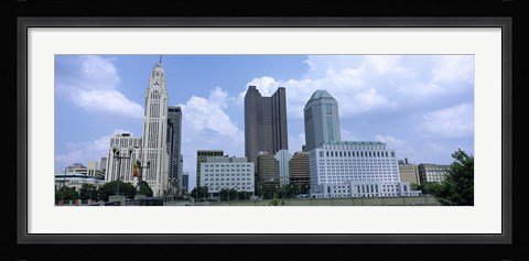Framed USA, Ohio, Columbus, Clouds over tall building structures Print