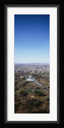 Framed Aerial View Of Worlds Fair Globe, From Queens Looking Towards Manhattan, NYC, New York City, New York State, USA Print