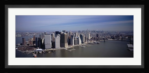 Framed High Angle View Of Skyscrapers In A City, Manhattan, NYC, New York City, New York State, USA Print