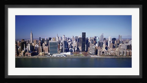 Framed Buildings on the waterfront, Manhattan, New York City, New York State, USA Print