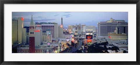 Framed Strip at Dusk, Las Vegas, Nevada Print