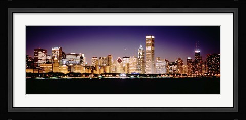 Framed Chicago Lights at Night Print