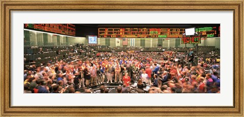 Framed Large group of people on the trading floor, Chicago Board of Trade, Chicago, Illinois, USA Print