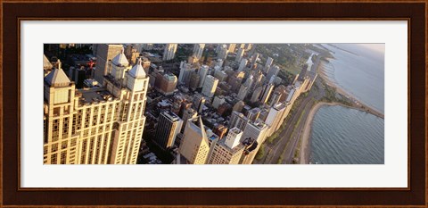Framed High angle view of a highway along a lake, Lake Shore Drive, Chicago, Illinois, USA Print