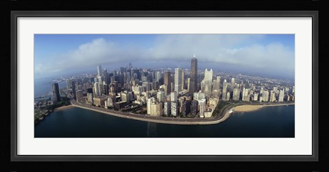 Framed High angle view of buildings at the waterfront, Chicago, Illinois, USA Print