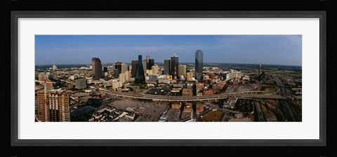 Framed Aerial view of a city, Dallas, Texas, USA Print