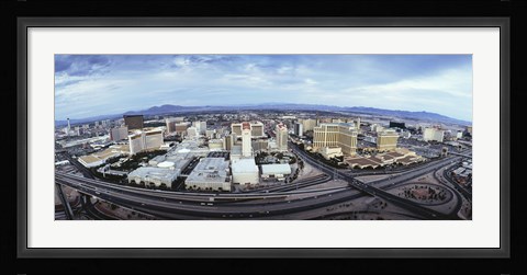 Framed Aerial view of a city, Las Vegas, Nevada Print