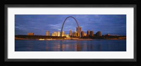 Framed Buildings At The Waterfront, Mississippi River, St. Louis, Missouri, USA Print