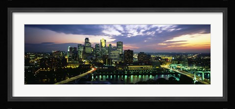 Framed Minneapolis At Dusk, Minnesota Print