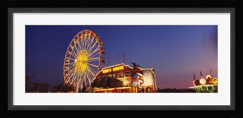 Framed Low Angle View Of A Ferries Wheel Lit Up At Dusk, Erie County Fair And Exposition, Erie County, Hamburg, New York State, USA Print