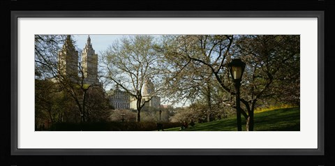 Framed Park In Front Of A Building, Central Park, NYC, New York City, New York State, USA Print