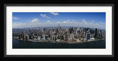Framed Aerial view of a city, Manhattan, New York City, New York State Print