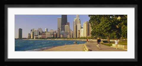 Framed Group of people jogging, Chicago, Illinois, USA Print