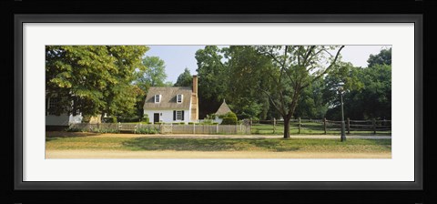 Framed Fence in front of a house, Colonial Williamsburg, Williamsburg, Virginia, USA Print