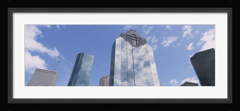 Framed Low angle view of office buildings, Houston, Texas, USA Print