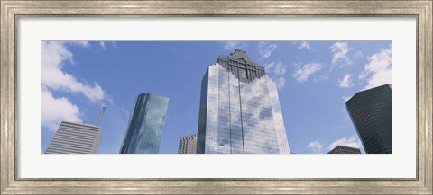 Framed Low angle view of office buildings, Houston, Texas, USA Print