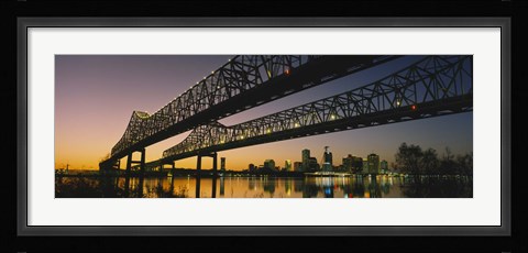 Framed Low angle view of a bridge across a river, New Orleans, Louisiana, USA Print
