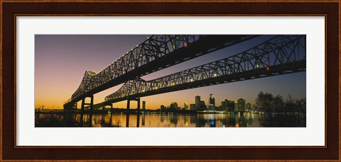 Framed Low angle view of a bridge across a river, New Orleans, Louisiana, USA Print