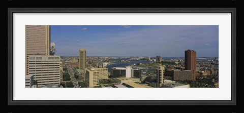 Framed High angle view of skyscrapers in a city, Baltimore, Maryland, USA Print