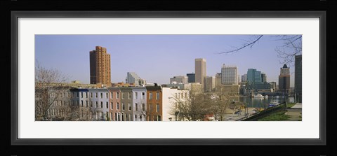 Framed High angle view of buildings in a city, Inner Harbor, Baltimore, Maryland, USA Print