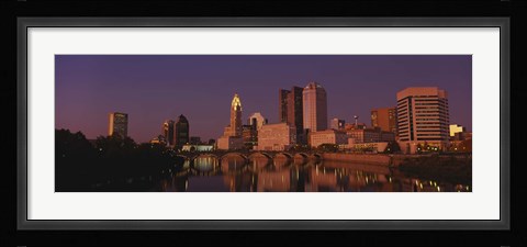 Framed Buildings at the waterfront, Columbus, Ohio, USA Print