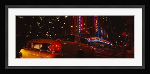 Framed Car on a road, Radio City Music Hall, Rockefeller Center, Manhattan, New York City, New York State, USA Print