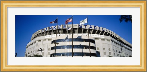 Framed Flags in front of a stadium, Yankee Stadium, New York City Print