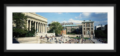 Framed Group of people in front of a library, Library Of Columbia University, New York City, New York, USA Print